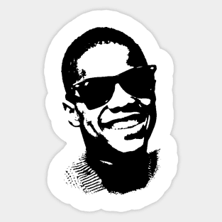 Stevie Wonder Portrait black white Sticker